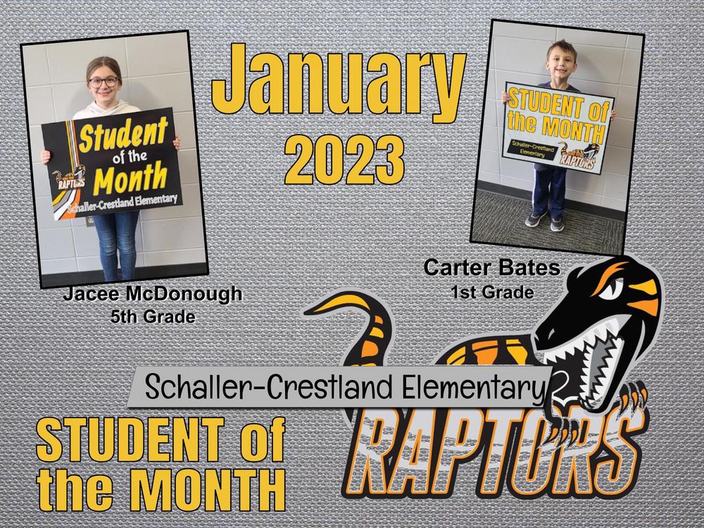 Schaller-Crestland Elementary January Students Of The Month